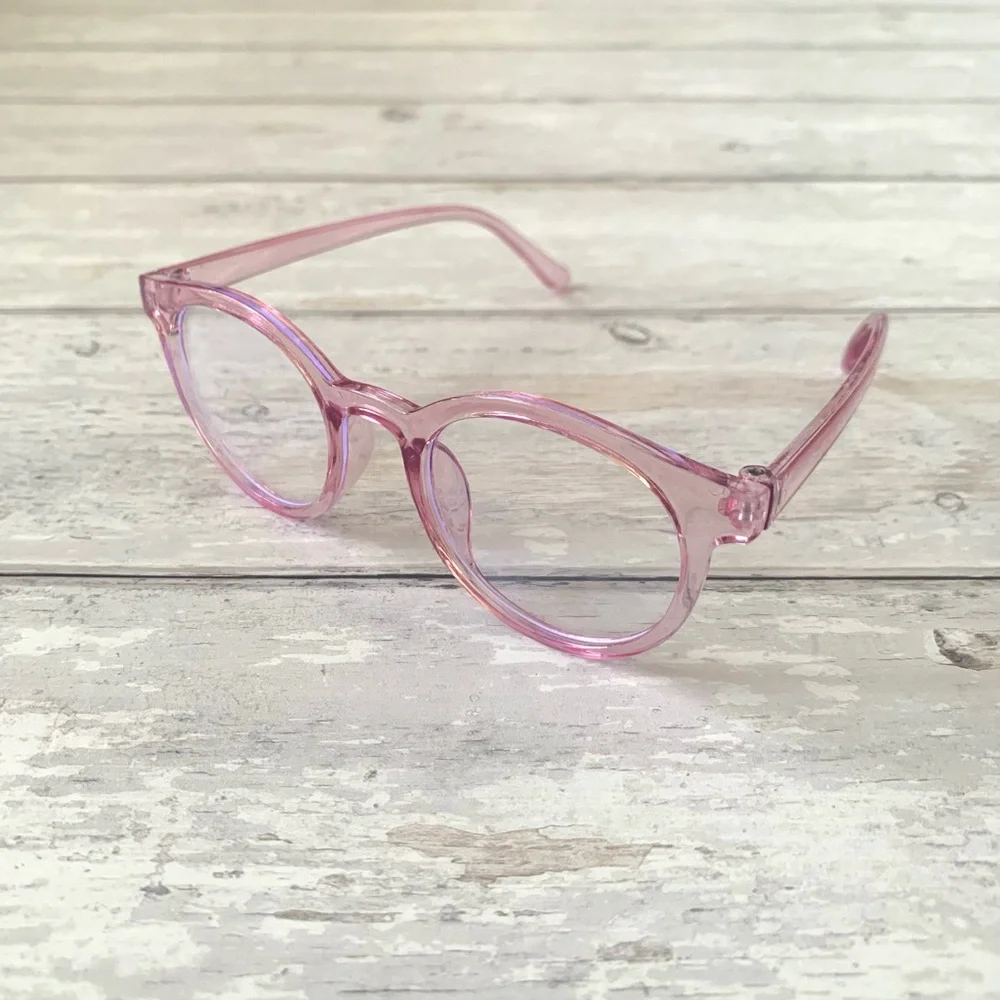Kids Pink Bluelight Glasses Anti Eye Strain Computer Glasses Blue Light NEW